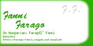 fanni farago business card